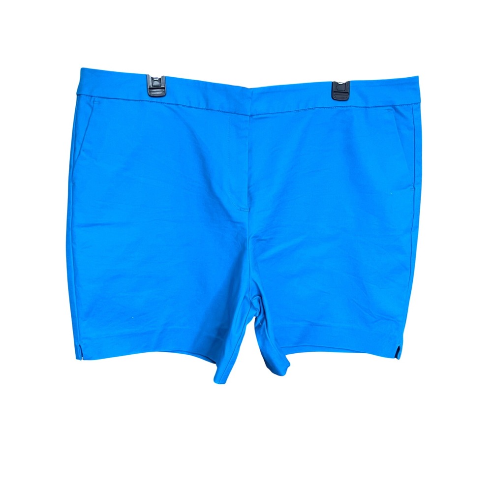 Boden Womens Caribbean Blue High Rise Cotton Stretch Chino Shorts Size US 16 6in